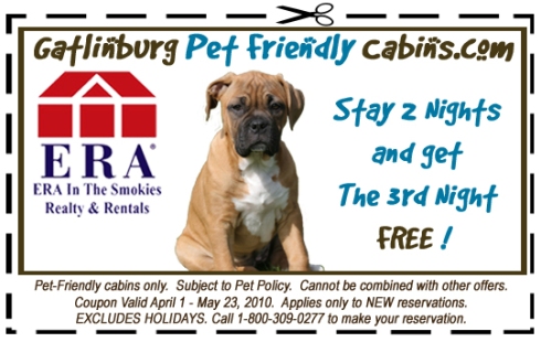 Get the 3rd Night FREE in any of our pet-friendly cabins!
